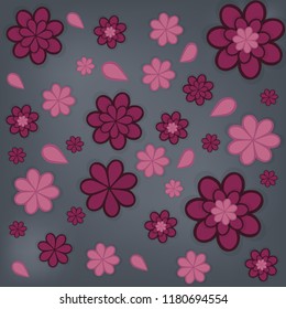 purple flowers on a gray background