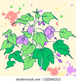 purple flowers on a light background with bright colors