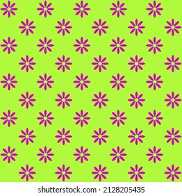 Purple flowers pattern on light green background.  