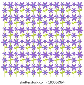 purple flowers repeated pattern tile in swatches
