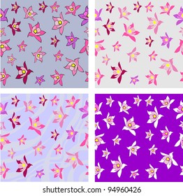 Purple flowers Seamless background vector