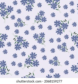 purple flowers seamless pattern background