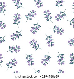 purple flowers seamless pattern background