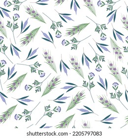 Purple flowers seamless pattern background