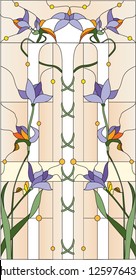 Purple flowers / Stained glass window