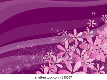 Purple flowers vector and background