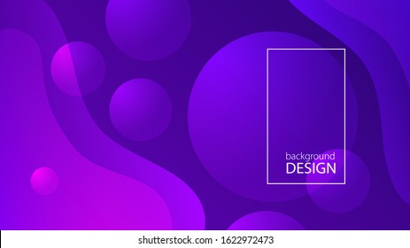 Purple fluid background design. Liquid gradient shapes composition. Futuristic design posters. Fluid background design abstract bubble shapes for print or web on purple background