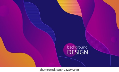 Purple fluid background design. Liquid ameoba shapes composition. Funky design posters. Fluid background design abstract ameoba shapes for print or web on purple background