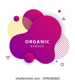 Purple fluid blob for card background. Design template for logo, flyer or presentation. Modern style vector illustration
