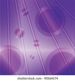 Purple fluorescent abstract background with circles and lines