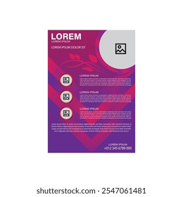 Purple Flyer Design .Dies ist ein Vektordesign für Unternehmen und Markenwerbung .
