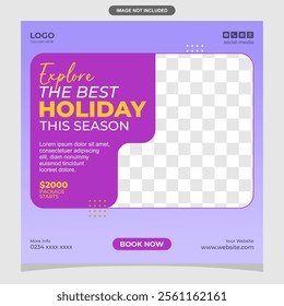 Purple Flyer Holiday Promotion with Attractive Design