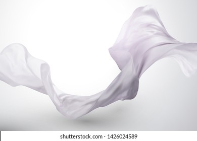 Purple flying satin texture in 3d illustration