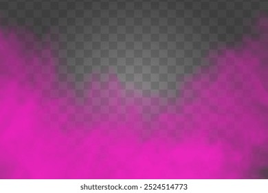 Purple fog, smoke. For advertising banners, scenes. On a transparent background.
