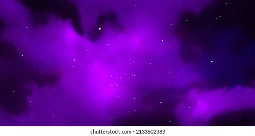 Purple fog or smoke illustration. Vector cloudiness, mist or smog background