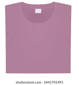 Purple folded t shirt. vector