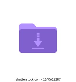 Purple folder for downloads icon