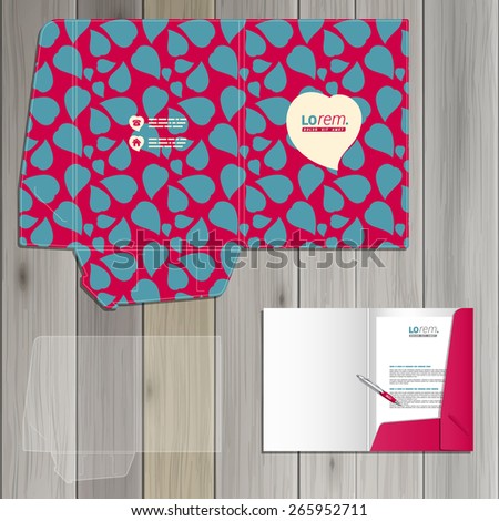 purple folder template design corporate identity stock vector