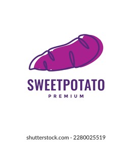 purple food root potato sweet taste line art modern logo design vector