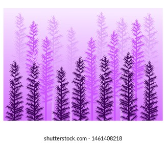 Purple forest background design. vector illustration