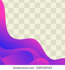 purple frame background gradation with wavy vector illustration