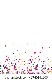 Purple Frame Dot Decoration. Falling Square Illustration.  Confetti Background. Sparkle Circle Illustration.