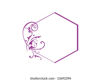 purple frame with elements, vector illustration