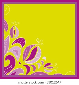 Purple frame with floral pattern