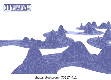purple frame mountains on a white background for advertising and presentations