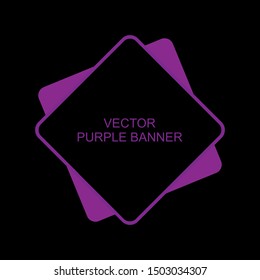 Purple frame on black background. Template banner for business, special offers etc. vector illustration eps10