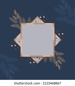 purple frame on blue background