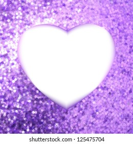 Purple frame in the shape of heart. EPS 8 vector file included
