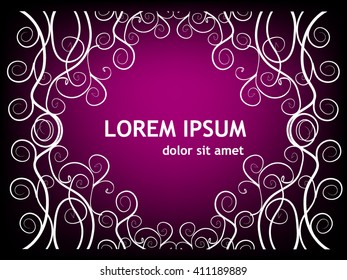 purple Frame for text of flourishes. Vector