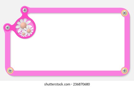 purple frame for text with screws and flowers