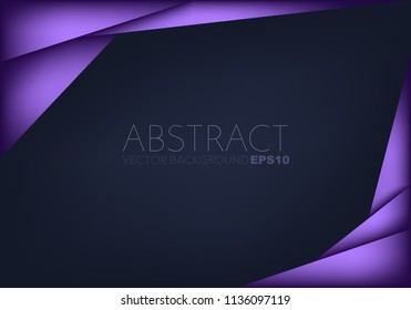 Purple frame vector background overlap layer on dark space for text and background design