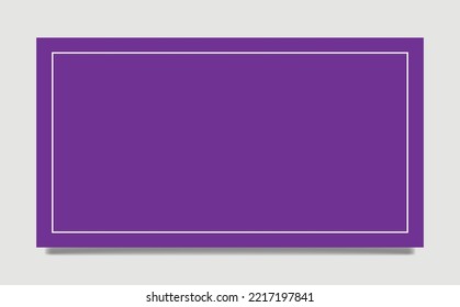 Purple frame with a white line within the grey background. Blank copyspace with drop shadow. Suitable for design template and element.