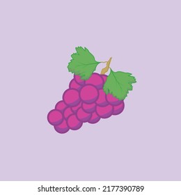 purple fresh grapes vector graphic illustration. Great for children's books and more.