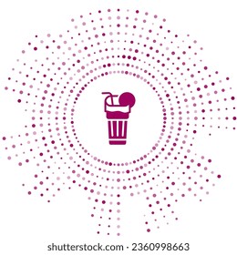 Purple Fresh smoothie icon isolated on white background. Abstract circle random dots. Vector