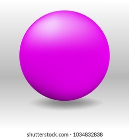 purple frosted ball, 3d ball with shadow