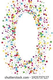 Purple Fun Confetti Decoration. Falling Star Illustration. Frame Dot Background.