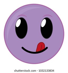 purple funny face gesture emoji expression