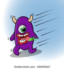 Purple funny monster