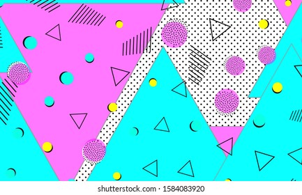 Purple Funny Ornament. Turquoise Abstract Banner. Hipster Design. 1980s Cover. Magenta Vintage Elements. Circle Poster. Azure Graphic Wallpaper.