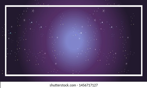 Purple galaxy space frame illustration