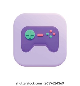 Purple game controller icon app button design