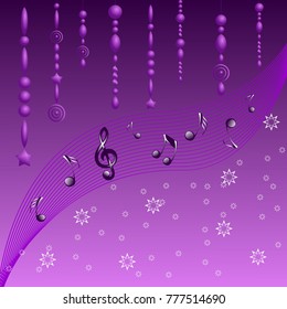 Purple garlands with musical notes