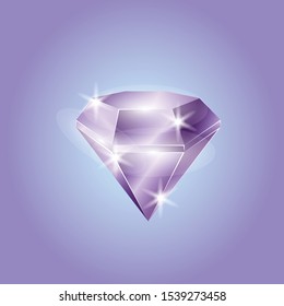 Purple gemstone on purple background