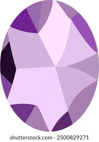 Vector de forma ovalada de piedra preciosa púrpura