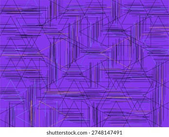 Purple generative Delaunay triangulation vector. Geometric fractal line art aesthetic. Variable stroke weight with zero artifacts. Ideal for tech branding UI.