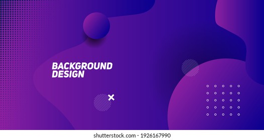 Purple geometric background. Composition of fluid geometric shapes.